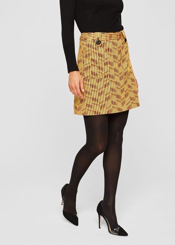 Phase Eight Doria Textured Skirts Yellow/Red Canada | MQSGEJ-605